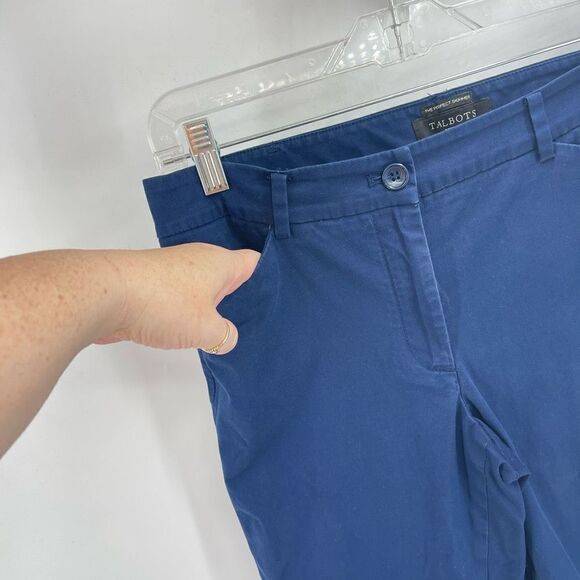 Talbots Womens Pedal Pusher Pants Stretch Perfect Skimmer Capri Blue Size 8P - Picture 5 of 10